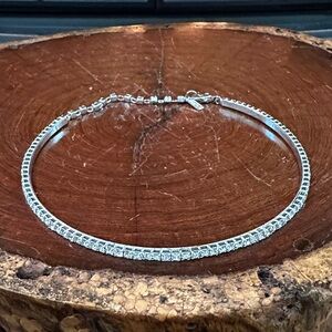 Vintage Designer Napier Silver choker Necklace with Crystal Accents gift 🎁 wrap